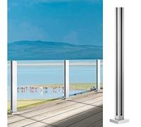 Stainless Steel Balustrade Posts for Garden Decks & Stairways, Clamp Posts for Glass Fencing, Square Columns for 10-12mm Panels, Middle/Corner/End Baluster Pillars.
