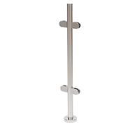 Stainless Steel Balustrade Posts Railing Post Railing Fence Pole Corner Post with Glass Clamps and Rubbers Round Pipe Platform Column for Outside Home Garden Balcony Patio (Corner Post 900mm)