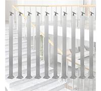 Stainless Steel Balustrade Posts - Silver Staircase Balusters & Spindles for Deck, Steps, Garden, Outdoor Stairs Remodeling - Durable Floor Mount, Perfect for Interior & Exterior Use