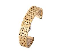Stainless Steel Band 13mm 15mm 17mm 19mm 21mm 23mm Men's Business Watch Strap(Gold,17mm)