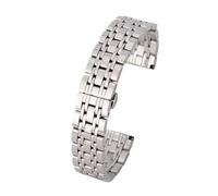 Stainless Steel Band 13mm 15mm 17mm 19mm 21mm 23mm Men's Business Watch Strap(Silver,17mm)