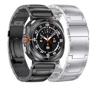 Stainless Steel Band Compatible with Galaxy Watch ultra 2/1 Bands 47mm (2025/2024),No Gap Business Metal Replacement Strap for Men Samsung Galaxy watch 8/7 Ultra Band(Silver+Black)