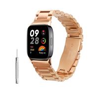 kwmobile Replacement Strap Compatible with Xiaomi Redmi Watch 4 / Band 8 Pro Strap - 14-22 cm Stainless Steel Straps - Rose Gold
