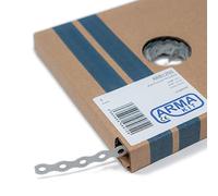 Stainless Steel Band Metal Fixing Strap with Perforated Holes, Builders All Round Band 10 Meter Roll (12mm Stainless Steel)
