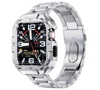 Stainless Steel Band with Case Compatible with Apple Watch Series 10 46mm Band, Rugged Metal Strap with Protective Bumper Cover for iWatch Series 10 46mm Men Watch Strap Replacement Band