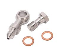 Stainless Steel Banjo Bolt Kit M10x1.0 | Turbo Oil Feed with 1.5mm Restrictor | Hose Barb Washer for Brake Lines/Transmission/Hydraulic Steering | Leak Secure & Oil Defensive