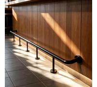 Stainless Steel Bar Foot Rail, Floor Standing Bar Footrest Pipe Railing(Black,280cm/9.2ft)