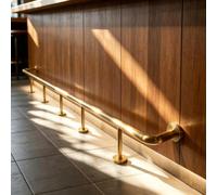 Stainless Steel Bar Foot Rail, Floor Standing Bar Footrest Pipe Railing(Gold,170cm/5.57ft)