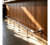 Stainless Steel Bar Foot Rail, Floor Standing Bar Footrest Pipe Railing(Silver,240cm/7.9ft)