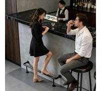 Stainless Steel Bar Foot Rail Kit, Commercial Undercounter Foot Railing for Home, Cafe, Restaurant(Black,140cm/4.6ft)