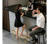 Stainless Steel Bar Foot Rail Kit, Commercial Undercounter Foot Railing for Home, Cafe, Restaurant(Gold,230cm/7.54ft)