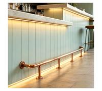 Stainless Steel Bar Foot Rail Kit, Kitchen Island Terrace Coffee Shop Reception Desk Rest Stand Horizontal Bar，Weight Bearing 330lbs(Rose Gold,10FT/3.05M)