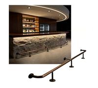 Stainless Steel Bar Foot Railing, 32mm Diam Round Pipe Customizable Rail Rest for Kitchen Island and Pub, With Mounting Hardware(1.3M/4.27FT)
