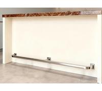 Stainless Steel Bar Footrest Rail Wall-Mounted Pub Counter Replacement 100cm Square Tube for Kitchen Balcony Patio Commercial Restaurant Outdoor Hand Railing (Silver)
