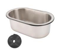 Stainless Steel Bar Sink Oval Washbasin with 40mm Drain Hole Compatible with Boat Caravan RV Camper 13.6 X 8 X 5.2in