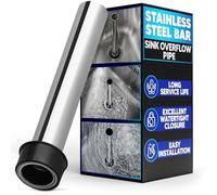 Stainless Steel Bar Sink Overflow Pipe 7.48 in - Metal Sink Strainer Pipe Tube Bathroom Pipes Fittings - Bathroom Sink Drain Strainer Pipe Overflow Kitchen Sink Drain Stopper for 1.75 Inch Drains