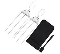 Stainless Steel Barbecue Skewers | Reusable Stainless Steel Flat Tips Skewers - Reusable Barbecue Skewers - Meat Chicken Beef Pork Prawns Fish Sausages