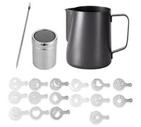 Stainless Steel Barista Milk Jug - 350ml Black, Ideal for Coffee Machine - Frothing Pitcher