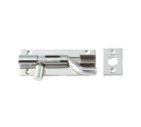 Stainless Steel Barrel Bolt - Necked - Heavy-Duty Offset Door & Gate Bolt - Polished Finish - Secure Slide Bolt (Satin (SCP), 100mm x 25mm)