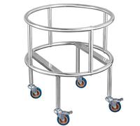 Stainless Steel Barrel Cart with Swivel Casters, Heavy Duty Drum Dolly for Multi-Functional Keg Moving and Portable Transport