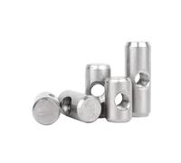 Stainless Steel Barrel Nuts, 10 Pcs 304 Stainless M4 M5 M6 Locking Barrel Nuts Dowel Pins CrossHoles Wood Furniture(M6x18-OD10mm)