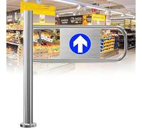 Stainless Steel Barricade Access Doors, One-Way Automatic Swing Door, Self-Closing Passage/Corridor/Entrance Door, for Libraries, Shops Left-90×100cm