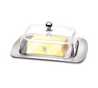 Stainless Steel Base Butter Dish Box with Clear Acrylic Cover Lid