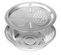 Stainless Steel Basin Colander for Washing Draining Mixing | Multi Function Kitchen Basket, Salad Straining and Food Storage Use, Silver Finish for Home Cooks Random Style