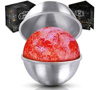 Stainless Steel Bath Bomb Molds Professional Extra Large 3.34" (85 mm) Mold. Heavy Duty Metal, Dent & Rust Proof. Storage Bag, Instructions, Recipe Ebook by Healthy Home Helper. (3.34)
