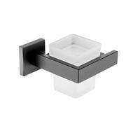 Stainless Steel Bathroom Accessory Set - Towel Rack Toilet Paper Holder Bathrobe Hook Hand Towel Holder & Toothbrush Holder - Gunmetal Finish