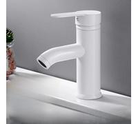 Stainless Steel Bathroom Faucet Hot & Cold Water Sink Tap - Tall & Short Options Modern Design for Kitchen & Bath Accessories G3/8 Connector White Finish