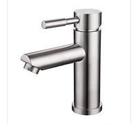 Stainless Steel Bathroom Faucet, Single Handle One Hole Brushed Nickel Mixer Tap Bar Basin Faucets