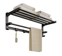 Stainless Steel Bathroom Shelves WallMounted with Rod & Hooks SpaceSaving Folding Shower Basket for Efficient WC & Bathroom Organization