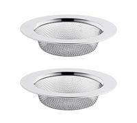 Stainless Steel Bathroom Shower Hair Filter Catcher Drain Cover Kitchen Sink Plug Strainer Hole Cover (Pack of 2)
