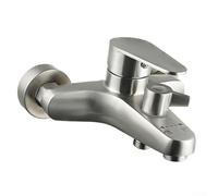 Stainless Steel Bathroom Shower Mixer Wall Mounted Faucet with Hot Cold Water Integration G1/2 Inlet Space Saving Design Reliable Valve Smooth Flow Leak Prevention Easy Double Hole