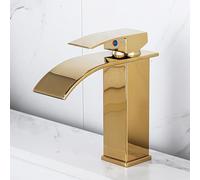 Stainless Steel Bathroom Sink Faucet, Waterfall Design, Single Handle Mixer, Hot & Cold Water, Low Profile, Modern Bathroom Tap, Easy Installation