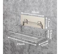 Stainless Steel Bathroom Storage Shelf Punch-Free Kitchen Bathroom Toilet Wall H