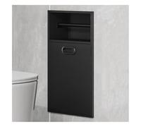 Stainless Steel Bathroom Wall Caddy with Built-In Trash Bin - Sleek Shelf for Efficient Space Management