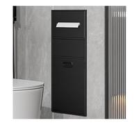 Stainless Steel Bathroom Wall Caddy with Built-In Trash Bin - Sleek Shelf for Efficient Space Management