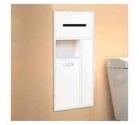 Stainless Steel Bathroom Wall - Wall-Mounted Toilet Paper Storage Rack & Built-In Alcove for Garbage Can & Brush - Ideal for Bedroom, Office & Kitchen Use