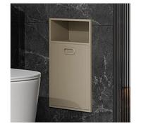 Stainless Steel Bathroom Wall with Built-in Trash Can - Double-Layer Vertical Storage Shelf for nized Bathroom Storage and Easy Waste Disposal