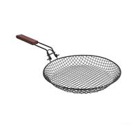 Stainless Steel BBQ Grill Basket 31cm Round Folding Design for Secure Grilling Vegetables and Meat Outdoor Cooking Accessory