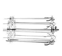 Stainless Steel BBQ Grill Cage, 2 Fixed Plates and 10 Baking Sticks, Rotisserie Shish Kebab Skewer Set, BBQ Grill Cage Tool for Kebabs, Chicken Wing, Vegetables