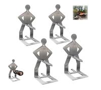 Stainless Steel BBQ Sausage Holder, Creative Standing Man Sausage Barbecue Rack, Novelty BBQ Tool Holder,Portable Hot Dog Roaster Rack, for Outdoor Camping Cooking Accessories (4pcs)