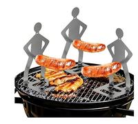 Stainless Steel BBQ Sausage Holder, Creative Standing Man Sausage Barbecue Rack, Novelty BBQ Tool Holder,Portable Hot Dog Roaster Rack, for Outdoor Camping Cooking Accessories (3pcs)