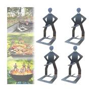Stainless Steel BBQ Sausage Holder, Creative Standing Man Sausage Barbecue Rack, Portable Hot Dog Roaster Rack, Spoof The Sausages Rack for Outdoor Camping Cooking Accessories (4PCS)