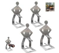 Stainless Steel BBQ Sausage Holder, Creative Standing Man Sausage Barbecue Rack, Portable Hot Dog Roaster Rack, Spoof The Sausages Rack for Outdoor Camping Cooking Accessories (4pcs)