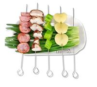 Stainless Steel BBQ Skewers Kebab Sticks 30cm Reusable Metal Grill Sticks for Barbecue, Grilling Meat, Vegetables, Seafood Dishwasher Safe & Easy to Handle Pack of 6/12/24/36 (6)