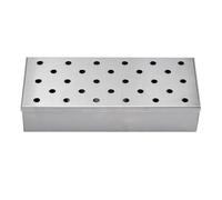 Stainless Steel Bbq Smoker Box for Wood Pellets Outdoor Grilling | Portable Accessory, Compact Storage, Silver Finish, for Backyard Cooking, Seafood, Home Grillers, Chefs