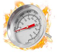 Stainless Steel BBQ Smoker Grill Thermometer - Precise Temperature Gauge for Accurate Readings up to 500℃ (White)